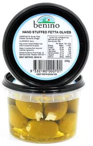 BENINO HAND STUFFED FETTA OLIVES (250G) BENINO HAND STUFFED FETTA OLIVES (250G)