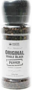 MASTER SPICES ORIGINAL WHOLE BLACK PEPPER (100G) MASTER SPICES ORIGINAL WHOLE BLACK PEPPER (100G)