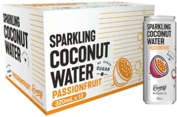SPARKLING PASSIONFRUIT COCONUT WATER (320MLX12) BOX SPARKLING PASSIONFRUIT COCONUT WATER (320MLX12) BOX