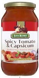 SAN REMO SPICY TOMATO &  CAPSICUM PASTA SAUCE (500G)