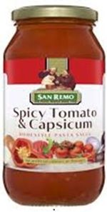 SAN REMO SPICY TOMATO & CAPSICUM PASTA SAUCE (500G) SAN REMO SPICY TOMATO & CAPSICUM PASTA SAUCE (500G)