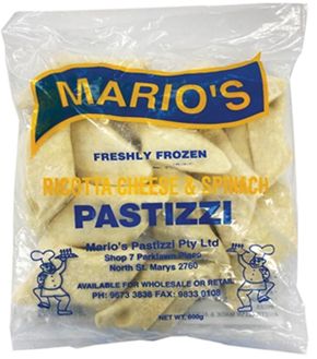 MARIO'S FRESHY FROZEN RICOTTA CHEESE  & SPINACH PASTIZZI (600G)