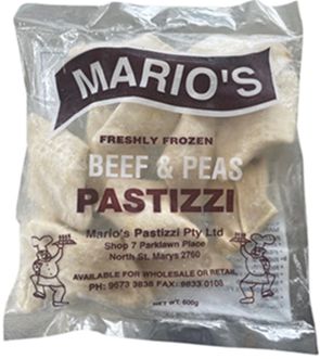 MARIO'S FRESHY FROZEN BEEF & PEAS PASTIZZI (600G)
