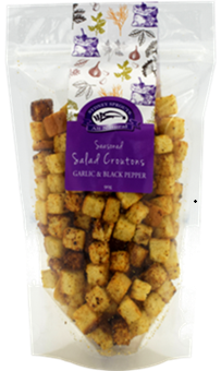 SYDNEY SPROUTS SEASONED SALAD CROUTONS GARLIC & BLACK PEPPER (90G)