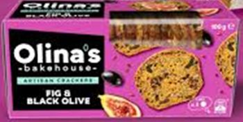 OLINA'S BAKEHOUSE ARTISAN CRACKER FIG & BLACK OLIVE (100G) OLINA'S BAKEHOUSE ARTISAN CRACKER FIG & BLACK OLIVE (100G)