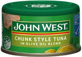 JOHN WEST TUNA CHUNCK STYLE IN OLIVE OIL BLEND (95G) JOHN WEST TUNA CHUNCK STYLE IN OLIVE OIL BLEND (95G)