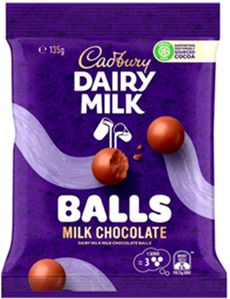 CADBURY DAIRY MILK CHOCOLATE BALLS (135G) CADBURY DAIRY MILK CHOCOLATE BALLS (135G)
