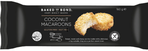 BAKED ON BOND COCONUT MACAROONS GF & NUT FREE (160G) BAKED ON BOND COCONUT MACAROONS GF & NUT FREE (160G)