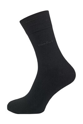Socken mit Komfortbund "ohne Gummi" - bis Gr. 55 - schwarz - 2er Pack