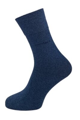 Socken mit Komfortbund "ohne Gummi" - Gr. 47/49 - jeansblau - 2er Pack