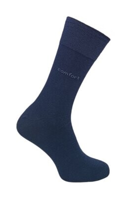 Socken mit Komfortbund "ohne Gummi" - bis Gr. 55 - marine - 2er Pack