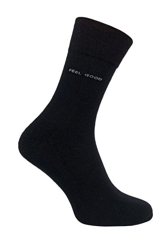 Socken ohne Gummi mit Frotteesohle - schwarz - 2er Pack