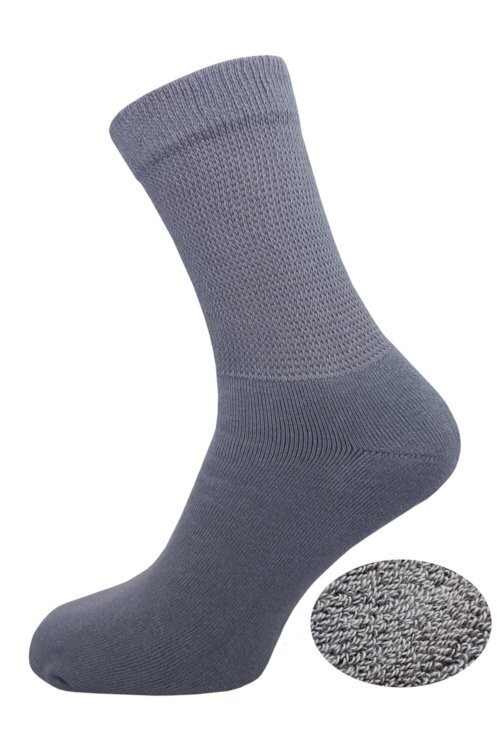 Diabetiker Wärme-Socken mit weichem Bund - Vollfrottee-Fuß - steingrau - 2er Pack Diabetiker Wärme-Socken mit weichem Bund - Vollfrottee-Fuß - steingrau - 2er Pack