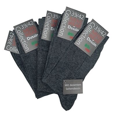 Business-Socken für Herren mit seitlichem Muster – anthrazit – 5er Pack