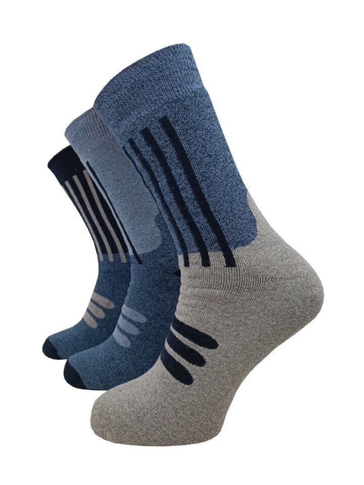 Vollfrottee-Socken mit sportlichem Design – jeans oder schwarz - 3er Pack