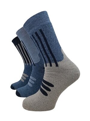 Vollfrottee-Socken mit sportlichem Design – jeans oder schwarz - 3er Pack Vollfrottee-Socken mit sportlichem Design – jeans oder schwarz - 3er Pack