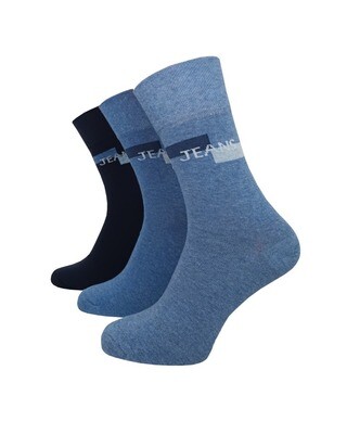 Socken mit Komfortbund "ohne Gummi" mit Motiv - Jeanstöne - 3er Pack