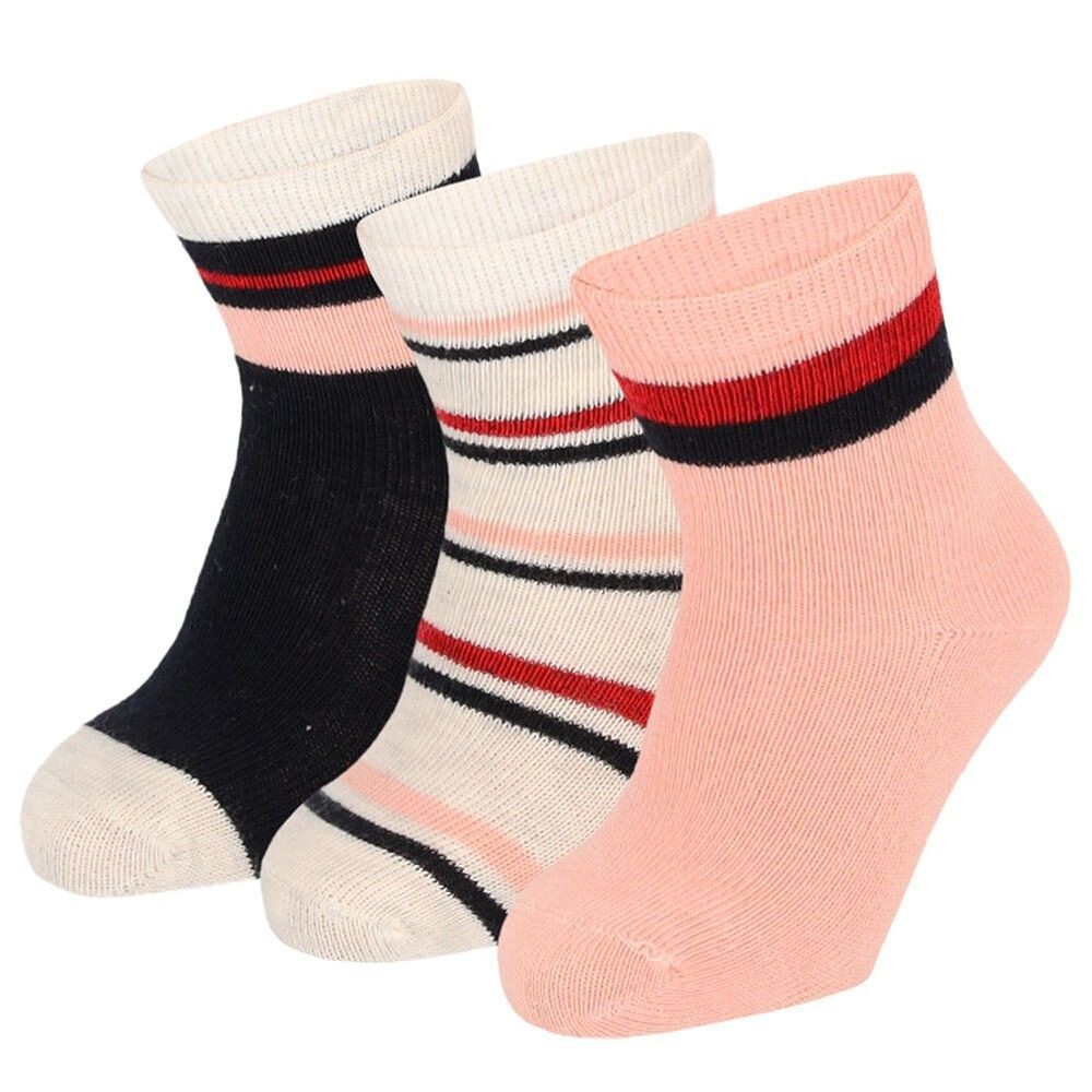 Baby Socken Streifen - lachs  - 3 Paar