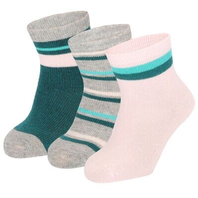 Baby Socken Streifen - rosa - 3 Paar