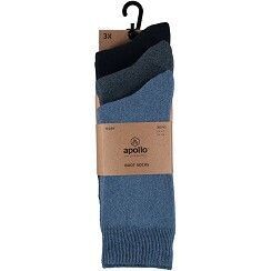 Vollfrottee-Socken uni - blau- 3er Pack
