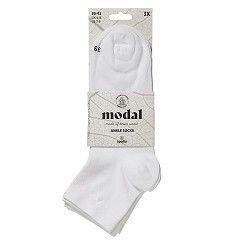 Kurzschaft-Socken aus weichem Modal – weiß - 3er Pack