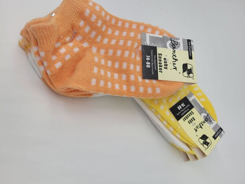 Baby Sneaker - gelb oder orange - Gr. 74/86 - 3 Paar Baby Sneaker - gelb oder orange - Gr. 74/86 - 3 Paar