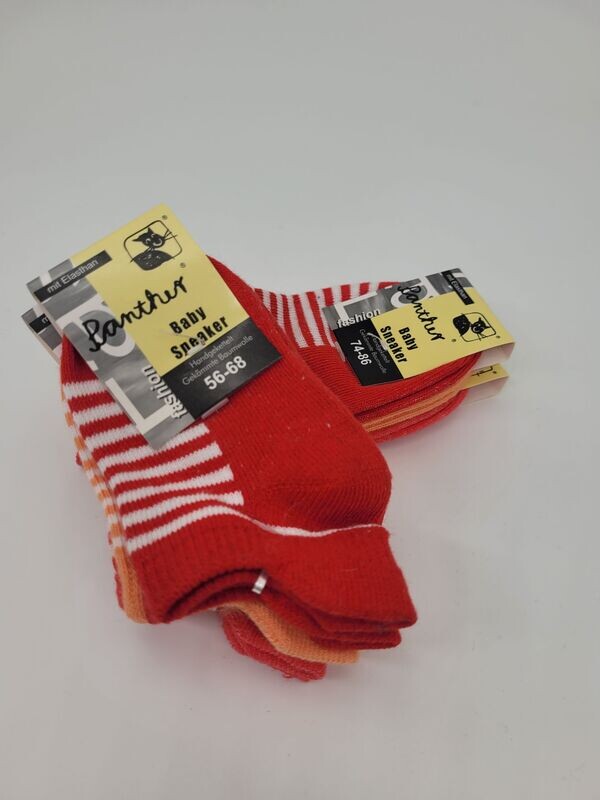 Baby Sneaker - rot - Gr. 56-86 - 3 Paar Baby Sneaker - rot - Gr. 56-86 - 3 Paar