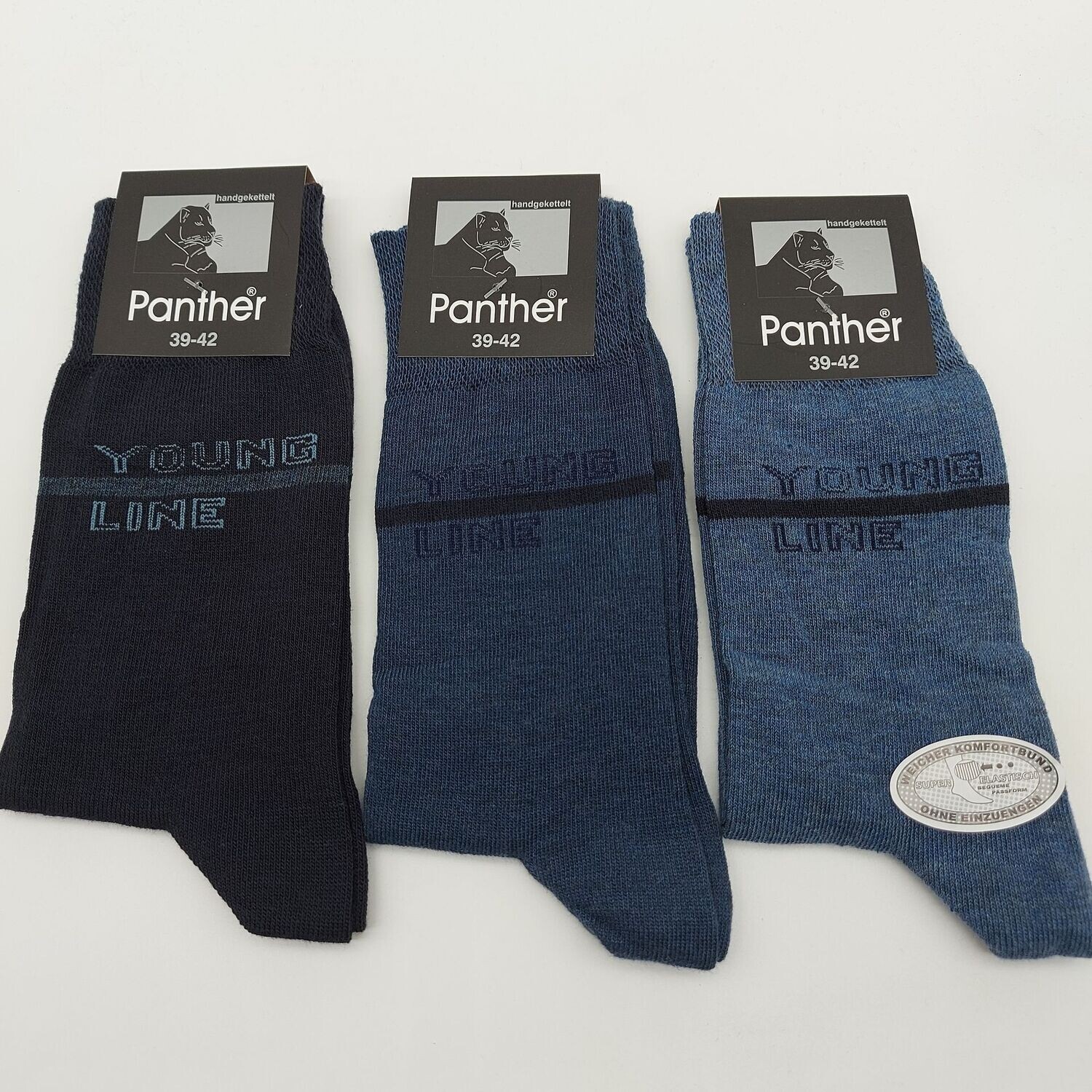 Socken mit Komfortbund "ohne Gummi" mit Motiv - Jeanstöne - 3er Pack