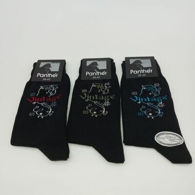 Socken mit Komfortbund "ohne Gummi" mit Motiv - schwarz - 3er Pack