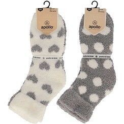 Damen Flausch-Socken - ecru/grau - 2 Motive zur Wahl - 2er Pack Damen Flausch-Socken - ecru/grau - 2 Motive zur Wahl - 2er Pack