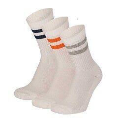 Kinder Sportsocke Gr. 27-42 - Ringel -  weiß - 3 Paar