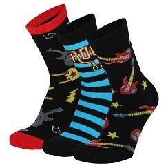 Kinder Socke Gr. 23-38 - Musik - schwarz/bunt - 3 Paar Kinder Socke Gr. 23-38 - Musik - schwarz/bunt - 3 Paar