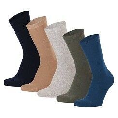 Kinder-Socke Gr. 23-38 - uni blau/beige/grau - 5 Paar Kinder-Socke Gr. 23-38 - uni blau/beige/grau - 5 Paar