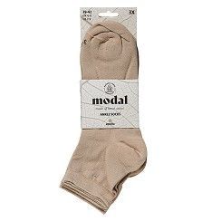 Kurzschaft-Socken aus weichem Modal – beige - 3er Pack