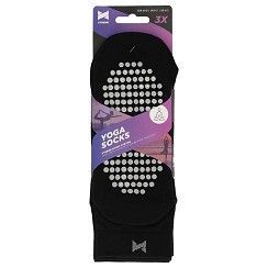 YOGA-Socken Kurzschaft mit ABS -Gr. 35-42 -  schwarz  - 3er Pack