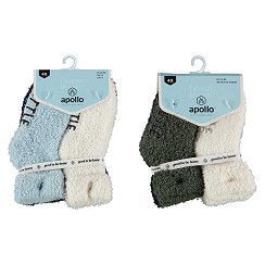 Baby ABS Flausch-Socken - blau/grau/grün - 4 Paar