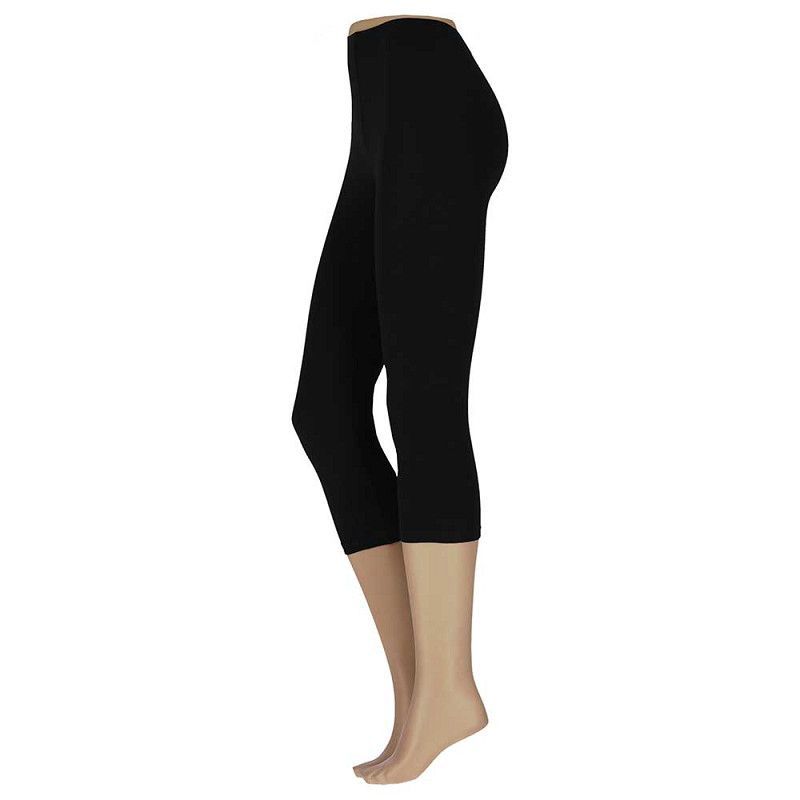 Baumwoll-Capri-Legging - schwarz