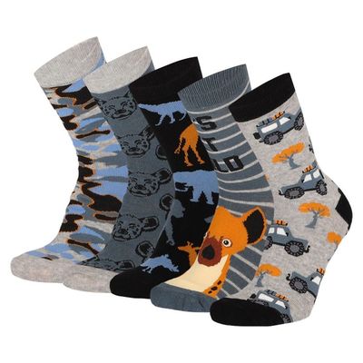 Kinder Socke Gr. 23-42 - Safari - 5 Paar Kinder Socke Gr. 23-42 - Safari - 5 Paar