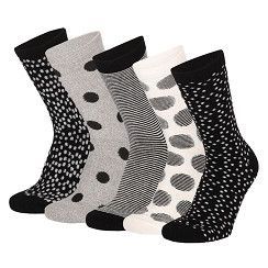 Damen Motivsocke - schwarz/grau - 5er Pack
