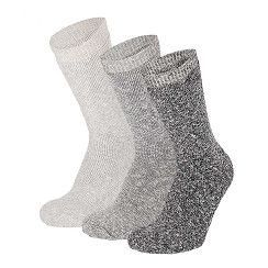 COSY Vollfrottee-Socken Melange - grau - 3er Pack