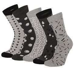 Damen Motivsocke - grau/anthra - 5er Pack