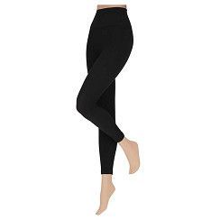 Legging mit Rippenmuster  - Gr. 36-46 - schwarz