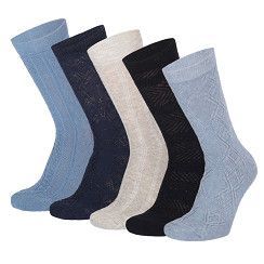 Damen Socke mit Strukturmuster - blau dunkel - 5er Pack
