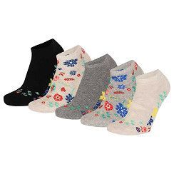 Sneaker Blumen-Motiv - rote Blümchen - 5er Pack