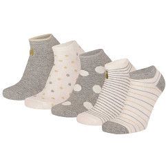 Sneaker mit Glitzer - ecru/grau - 5er Pack