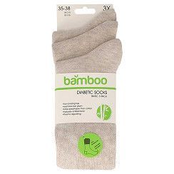 Bambus Komfortbund-Socken  - Gr. 47/50 - beigemelange - 3er Pack