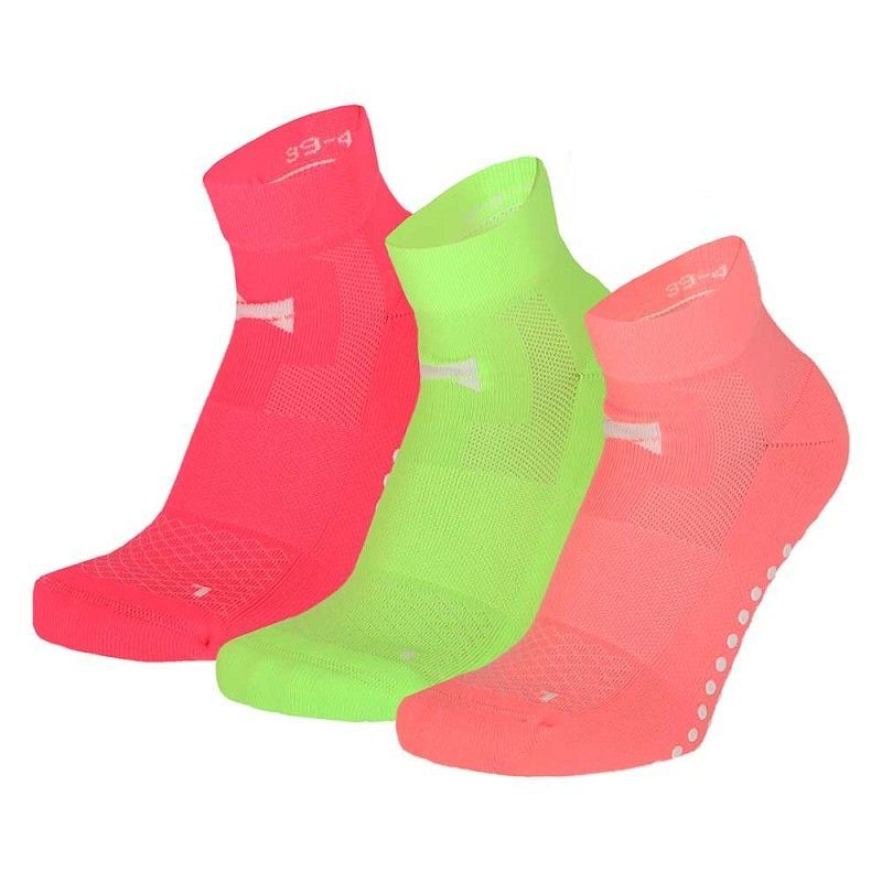 YOGA-Socken Kurzschaft mit ABS -Gr. 39/42 -  neon  - 3er Pack