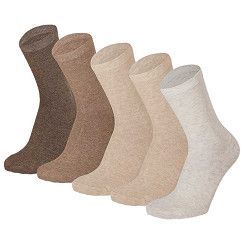 Kinder-Socke Gr. 23-38 - beige-meliert -  5 Paar