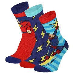Kinder Socke Gr. 23-38 - Superman - rot/blau -  3 Paar