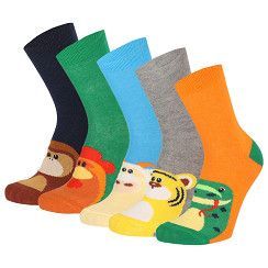 Kinder-Socke Gr. 23-34 - Tierchen - bunter Mix - 5 Paar